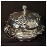 Vintage Rogers Brothers Silver Plated Domed Serving Bowl with Floral Design