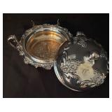 Vintage Rogers Brothers Silver Plated Domed Serving Bowl with Floral Design