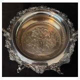 Vintage Rogers Brothers Silver Plated Domed Serving Bowl with Floral Design