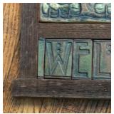Rustic Ceramic and Wood Welcome Sign with Tree Motif