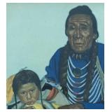 Winold Reiss Print of Native American Elder and Child