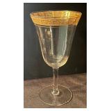 Set of 4 Vintage Stemware Glasses with Gold Trim