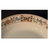 Set of 8 Limoges UC France Porcelain Bowls with Floral and Butterfly Rim