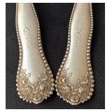 Pair of Vintage Sterling Silver Spoons with Engraved Handles