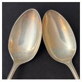 Pair of Vintage Sterling Silver Spoons with Engraved Handles