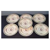 Set of 7 Royal Doulton England Floral Patterned Plates