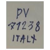 Italian Hand-Painted Porcelain Bowl with Blue Floral Design