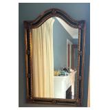 Vintage Ornate Wall Mirror with Gold and Black Frame