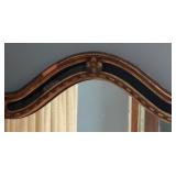 Vintage Ornate Wall Mirror with Gold and Black Frame