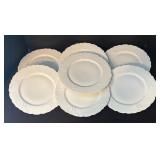 Set of 7 Vintage Martial Rendon France Embossed White Plates