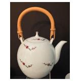 Asian Style Porcelain Sake Set with Floral Design