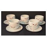 Asian Style Porcelain Sake Set with Floral Design