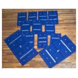 Vintage Needlepoint Linens Blue with White Pattern