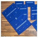 Vintage Needlepoint Linens Blue with White Pattern