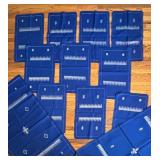 Vintage Needlepoint Linens Blue with White Pattern