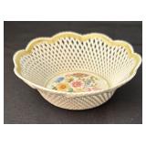 Klausenburg Porcelain Basket Dish with Floral Design