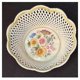 Klausenburg Porcelain Basket Dish with Floral Design