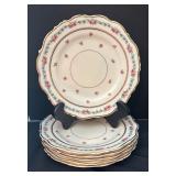 Vintage Cauldon LTD England Floral Porcelain Tea Set with Plates, Cups, Saucers and Platter