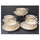 Vintage Cauldon LTD England Floral Porcelain Tea Set with Plates, Cups, Saucers and Platter