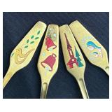 Set of 4 Vintage Festive MEKA Denmark Collector Spoons 1969-1972