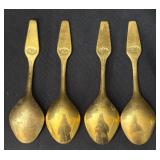 Set of 4 Vintage Festive MEKA Denmark Collector Spoons 1969-1972
