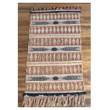 Vintage Woven Tapestry Rug with Geometric Pattern