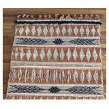 Vintage Woven Tapestry Rug with Geometric Pattern