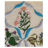 Vintage Framed Floral Embroidered Decor