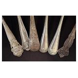 Set of 6 Sterling Silver Spoons with Assorted Patterns