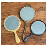 Set of 3 Vintage Handheld Vanity Mirrors Assorted Styles