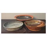 Set of 3 Signed Handmade Pottery Bowls