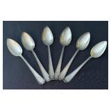 Set of 6 Vintage Sterling Silver Spoons with Ornate Handles