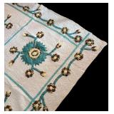 Vintage Handcrafted Quilt with Floral Applique