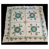Vintage Handcrafted Quilt with Floral Applique