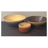 Set of 3 Handcrafted Pottery Bowls