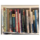 Collection of Fly Fishing and Trout Fishing Books with Bookshelf