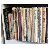 Collection of Fly Fishing and Trout Fishing Books with Bookshelf