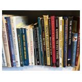 Collection of Fly Fishing and Trout Fishing Books with Bookshelf
