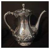 Vintage Silver Plated Coffee Pot, Tea Pot, and Sugar Dish Set