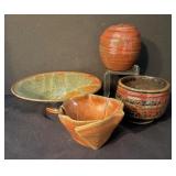 Collection of 4 Studio Pottery Bowls and More
