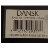 Dansk Origami Napkin Rings Set of 4 in Box