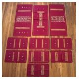 Set of Vintage Embroidered Linens with Geometric Patterns from Thailand