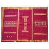 Set of Vintage Embroidered Linens with Geometric Patterns from Thailand