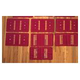 Set of Vintage Embroidered Linens with Geometric Patterns from Thailand