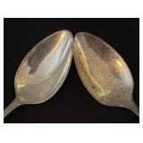 Pair of Vintage Sterling Silver Spoons with Ornate Handles