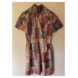 Vintage Short Sleeve Dress with Colorful Pattern