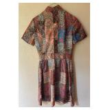 Vintage Short Sleeve Dress with Colorful Pattern