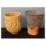 Set of 6 Handmade Pottery Cups Assorted Glazes