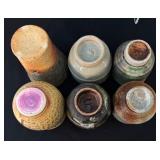 Set of 6 Handmade Pottery Cups Assorted Glazes