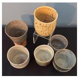 Set of 6 Handmade Pottery Cups Assorted Glazes